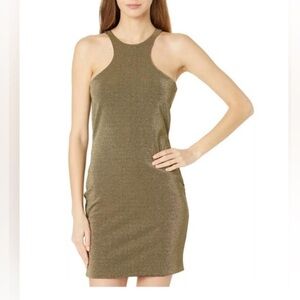 Allsaints Womens Gold  Norma  Metallic Mini dress - Size‎ 6